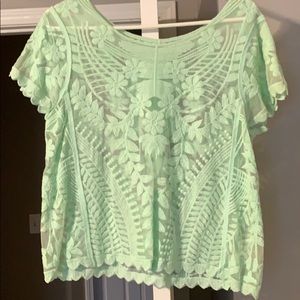 Express Lace top - Mint green